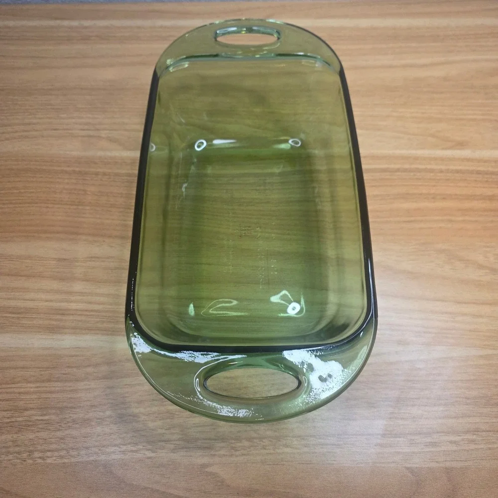 Vintage Anchor Hocking Fire-King Green Glass Bread Loaf Pan 1.5 QT 5
